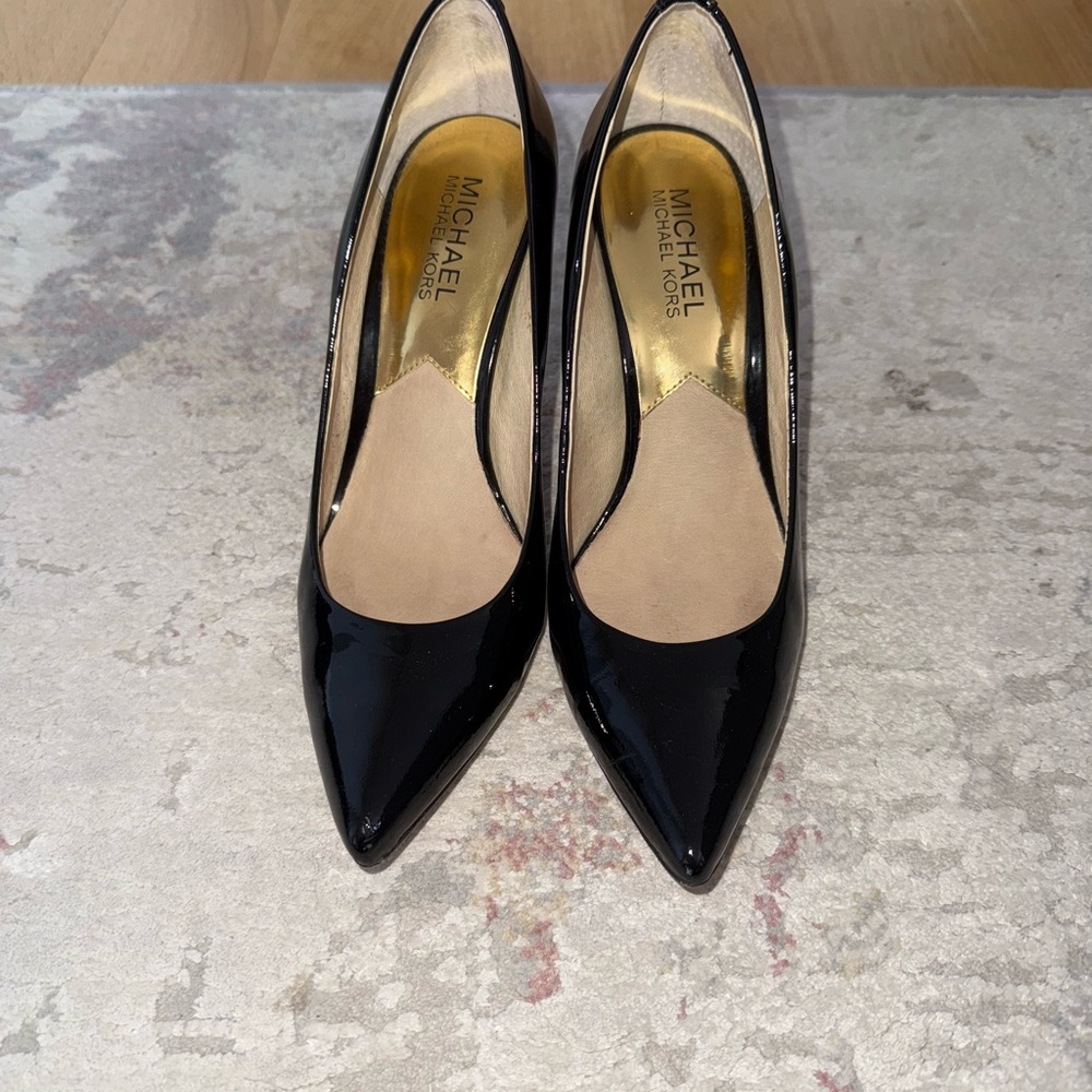 Michael Kors Black Heels Classic Patent Pumps